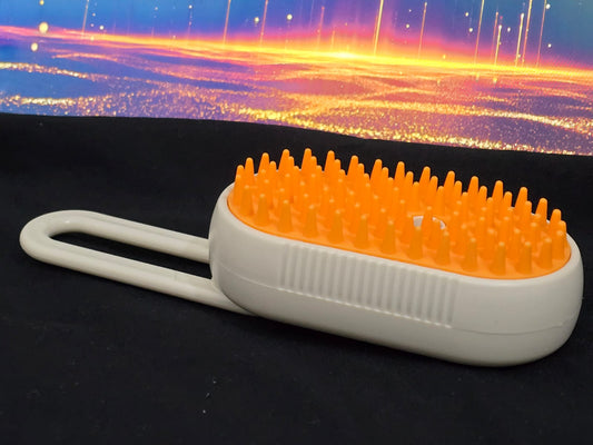 2-in-1 Pet Grooming Brush with steam – Ideal for Cats & Dogs. فرشاة تمشيط الحيوانات الأليفة 2 في 1 مع بخاخ مدمج – مثالية للقطط والكلاب