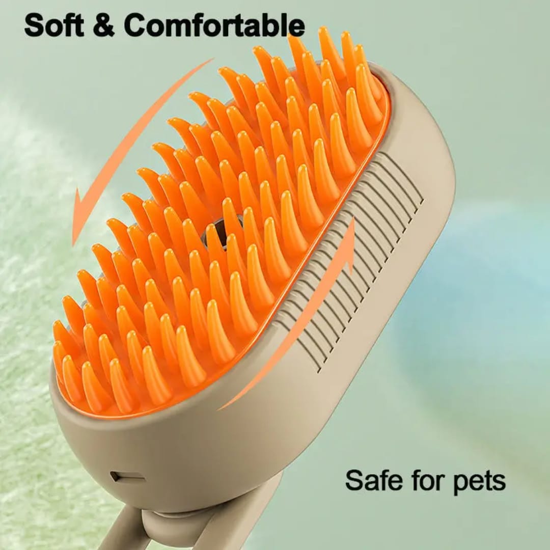 2-in-1 Pet Grooming Brush with steam – Ideal for Cats & Dogs. فرشاة تمشيط الحيوانات الأليفة 2 في 1 مع بخاخ مدمج – مثالية للقطط والكلاب